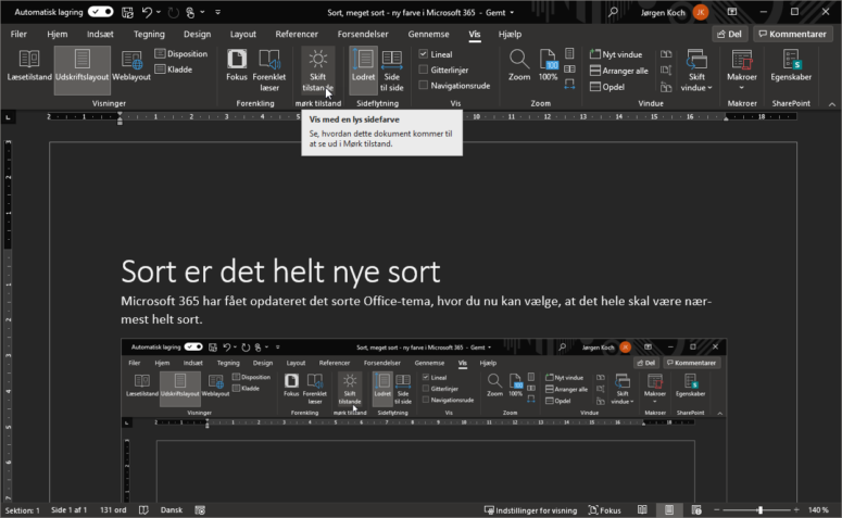 Sort Office-tema